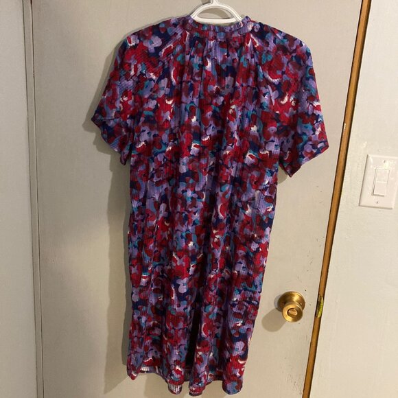 #90 Women's Esprit Cotton Midi Short Sleeve Tie neck Dress, Size Small - Picture 7 of 10